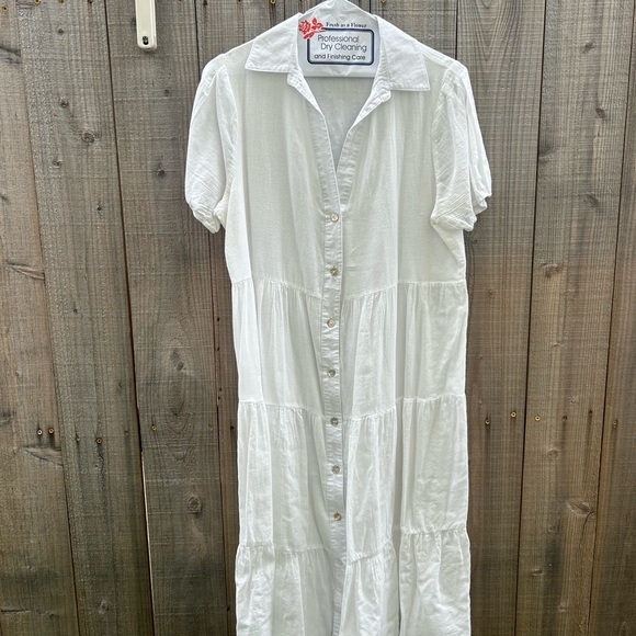 Roolee Breathe again button dress in white - Picture 6 of 7